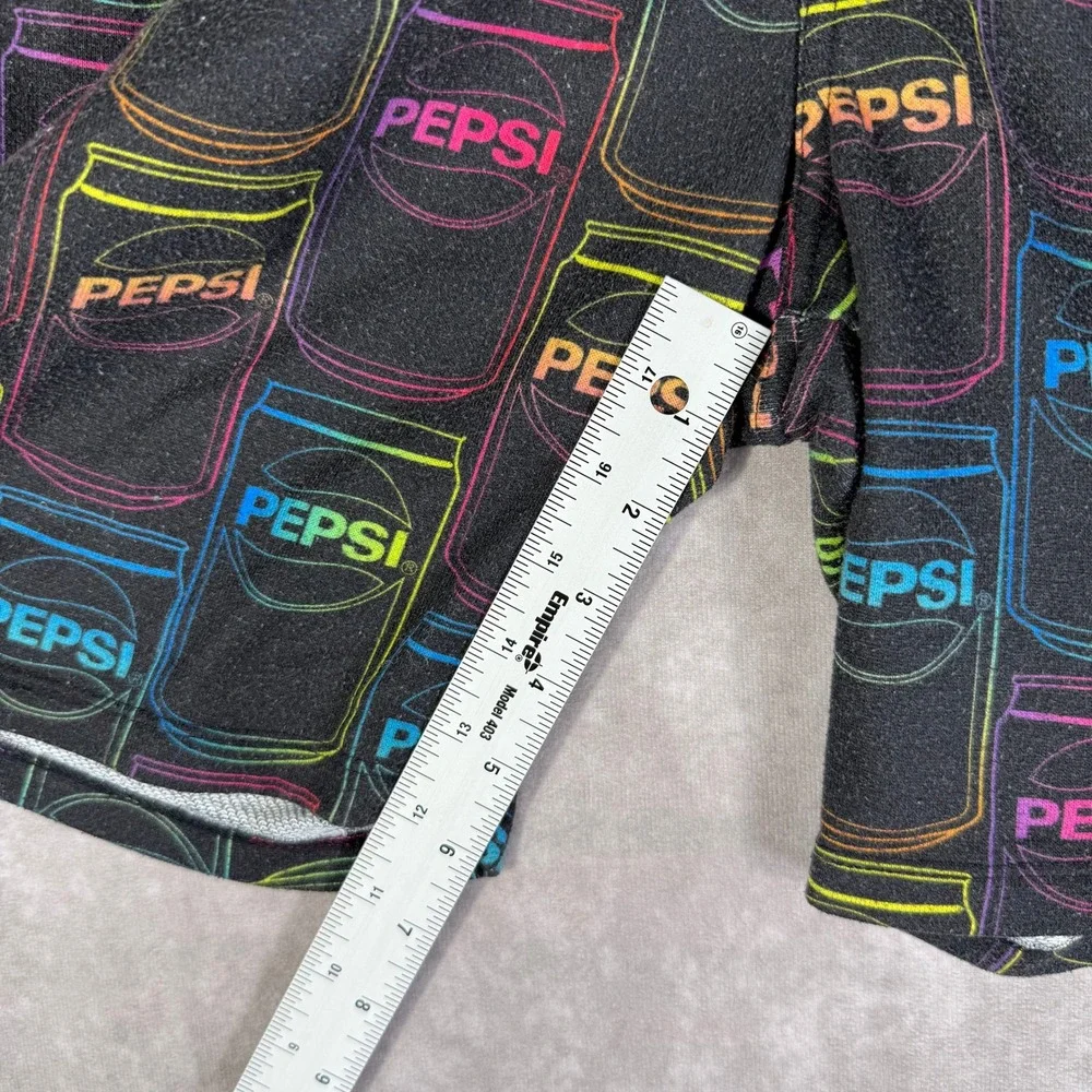 Forever 21 Pepsi Shorts Mens XL Black Neon Soda Can Print Retro Streetwear‎